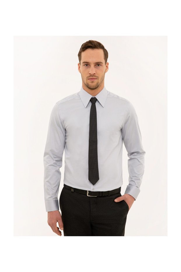 Men's Gray Slim Fit Shirt G021SZ004.000.1038388