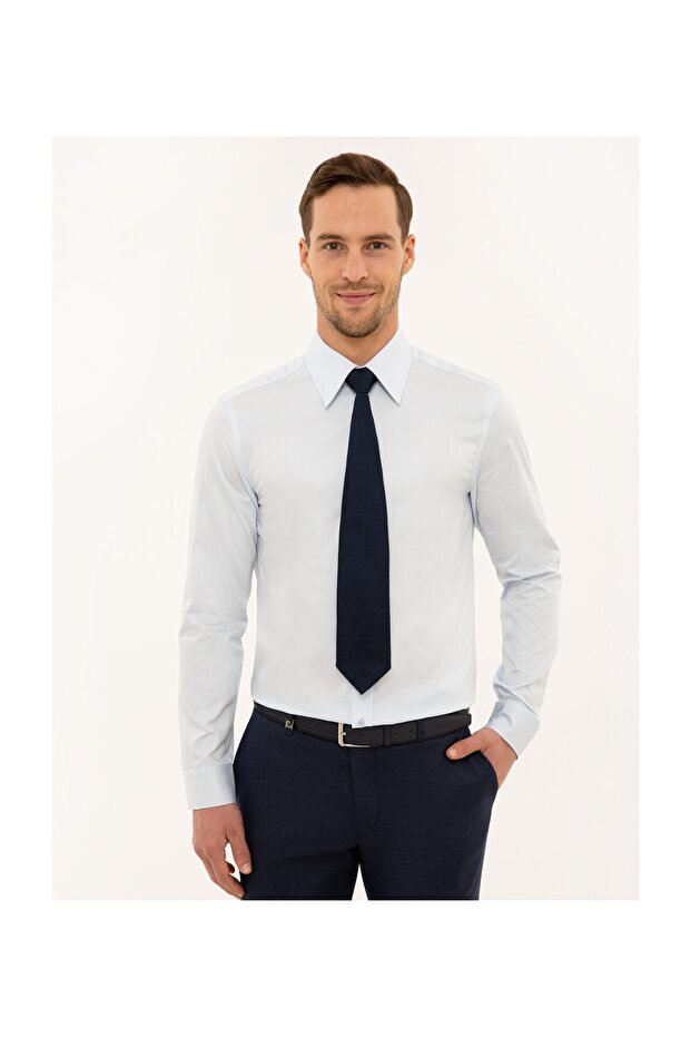 Men's Light Blue Slim Fit Shirt G021SZ004.000.1038388