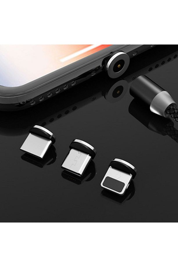 Ally 2m Magnetic-mıknatıslı Usb Şarj Kablosu 3 Başlık?iphone+type-c+micro) - 2