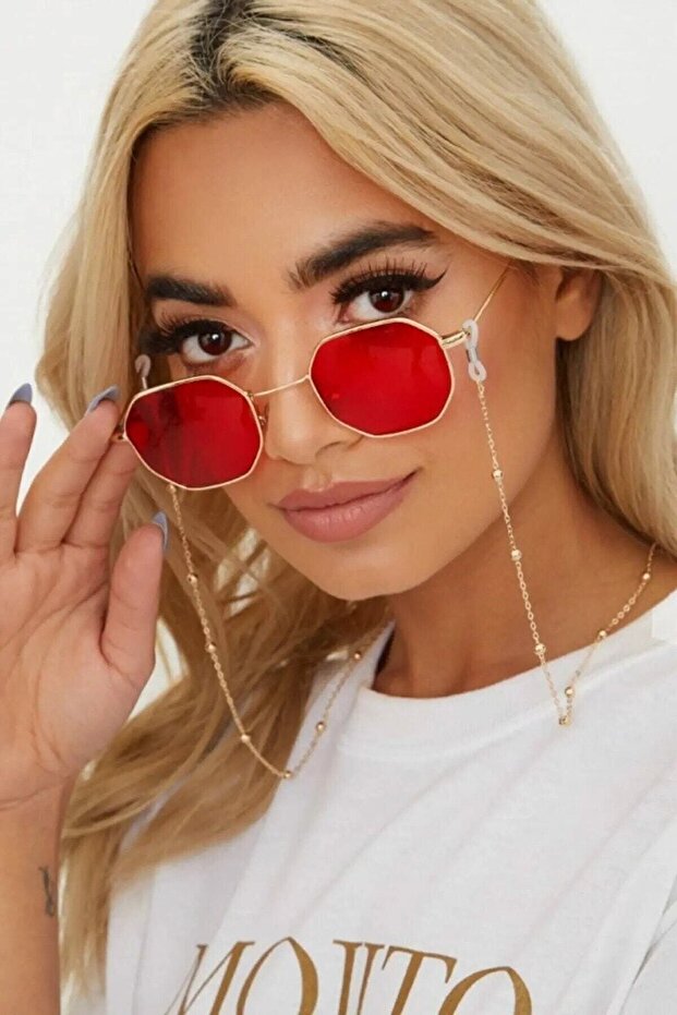 سلسلة نظارات أنيقة صغيرة باللون الذهبي - 1