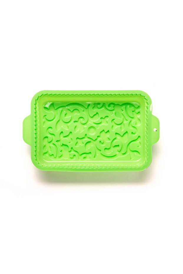 قالب كيك سيليكون منقوش باللون الأخضر - 1
