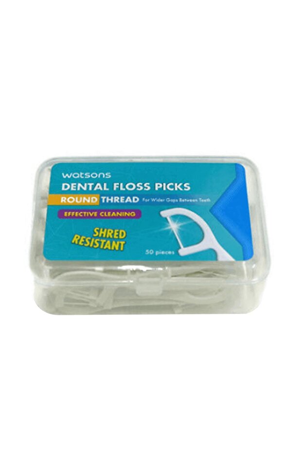 Round Thread Dental Floss Picks 50'li