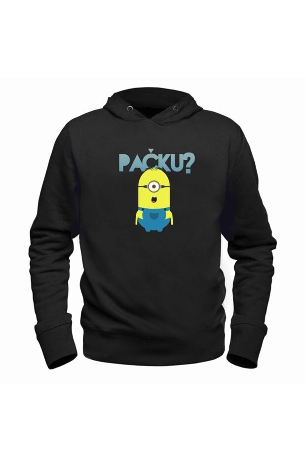 Unisex Kids Black Hooded Sweatshirt