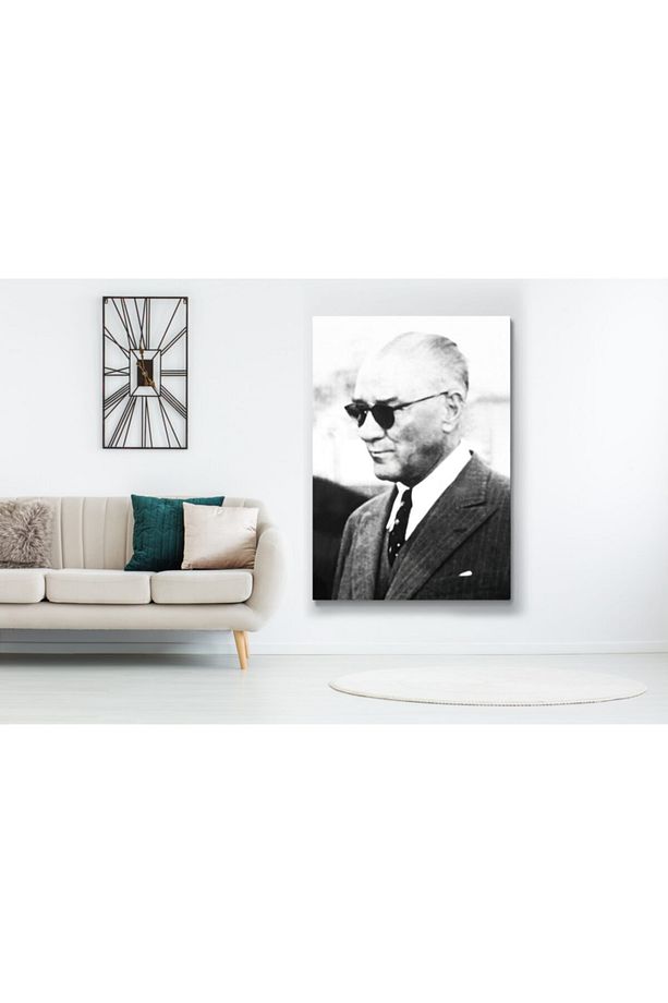 Gözlüklü Mustafa Kemal Atatürk Resmi Kanvas Tablo - 3
