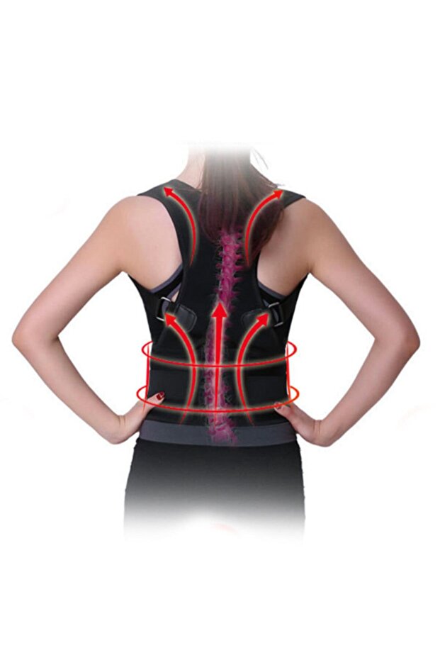 Unisex Black Back Waist Support Apparatus Upright Posture Corset