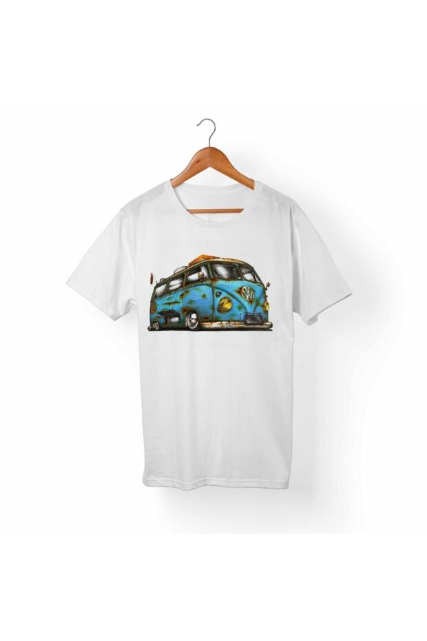 Unisex White Vw Bus-hippie T-Shirt