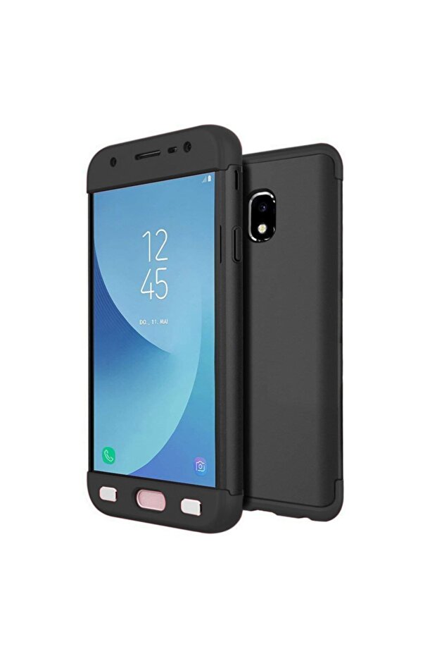 Galaxy J7 Pro Kılıf Double Dip 360 Protective Siyah - 1