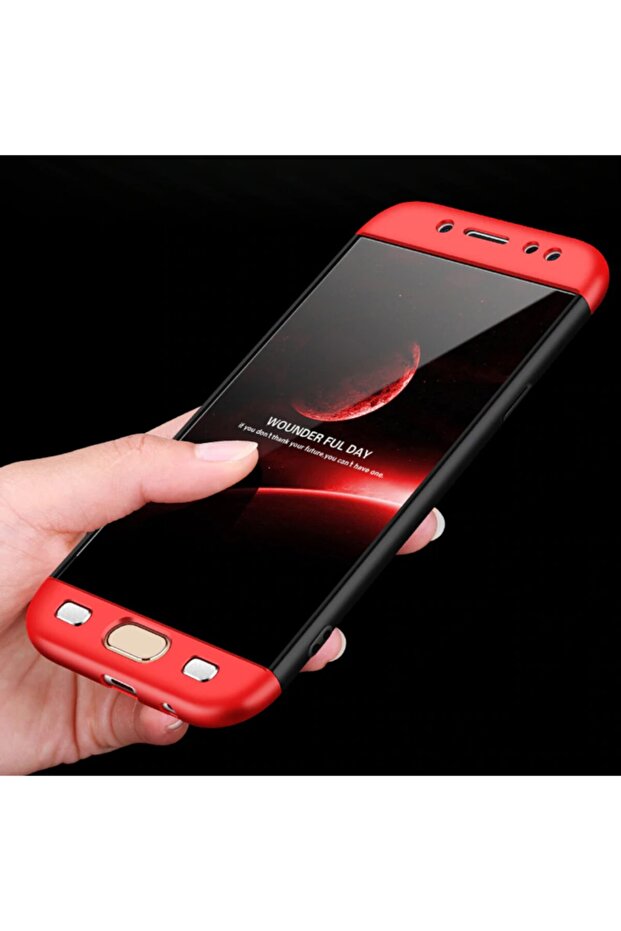 Galaxy J7 Pro Kılıf Double Dip 360 Protective Siyah - 5