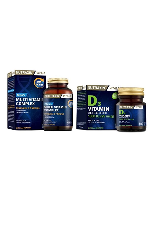 Erkekler için 60 Tablet Multivitamin & Mineral Complex D3 Vitamini 1000li 120 Tablet - 1
