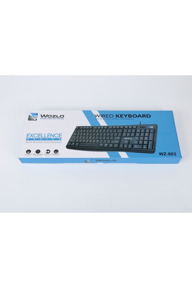 Yumuşak Tuşlu Usb Klavye - Siyah - Fiber Doku - Wz-803 - 8