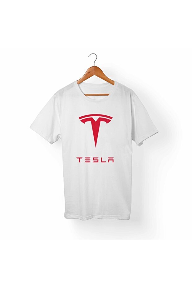 تي شيرت أبيض للأطفال من Tesla