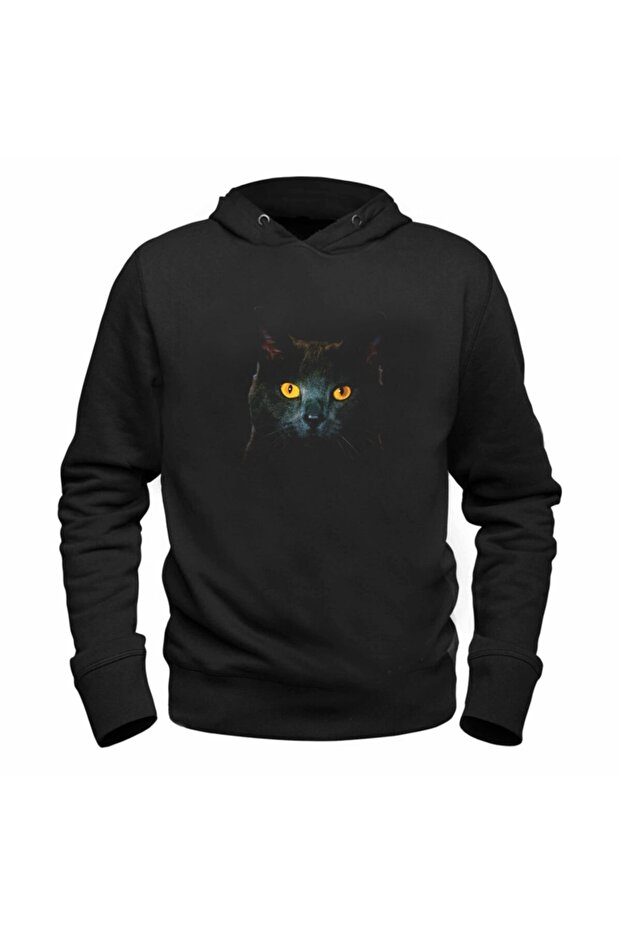 Unisex Kids Black Black Cat Sweatshirt
