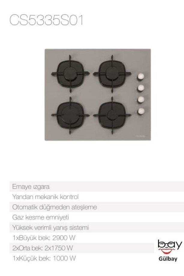 Gri Cam Ankastre Set (3457 Soho 60+CS5335S01+BO6502S02) - 9