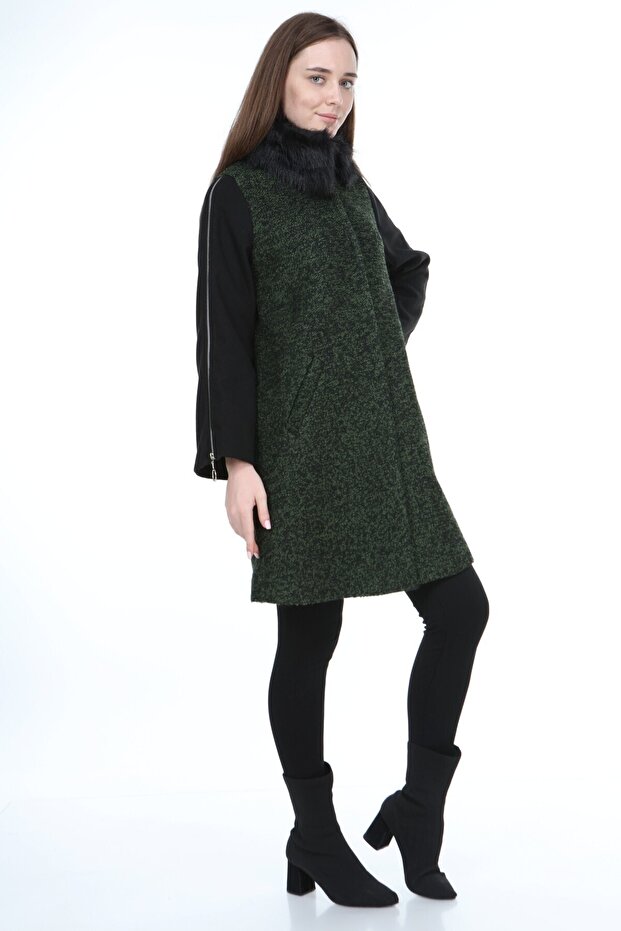 Kadın Yün Buklet Kaban - 5