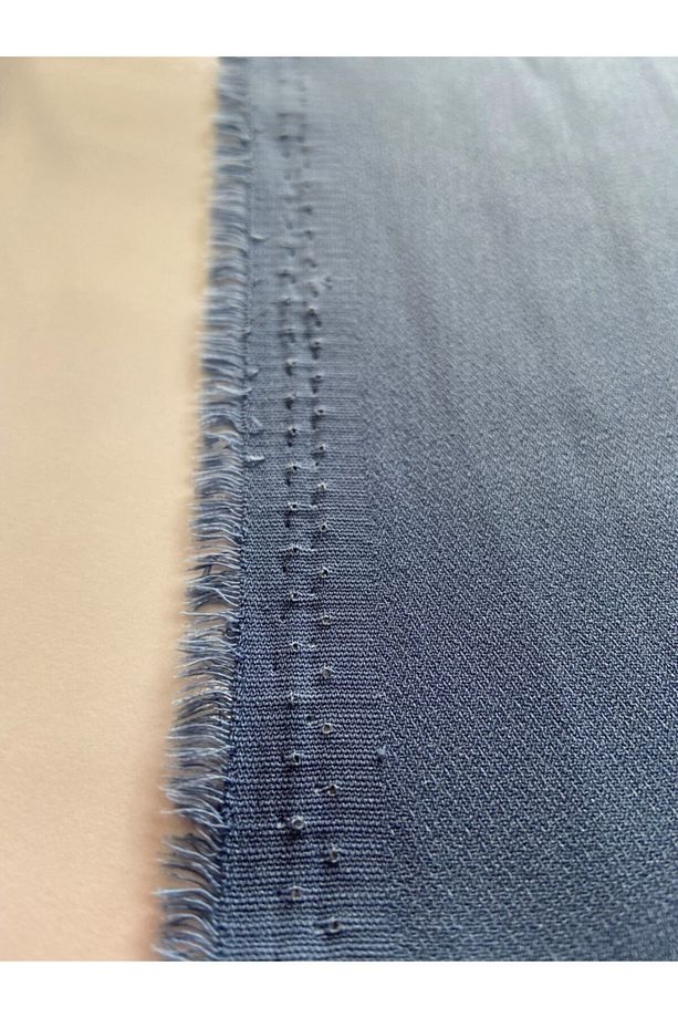 Duble Krep Indigo Mavisi Kumaş (ENİ 150 CM) - 2