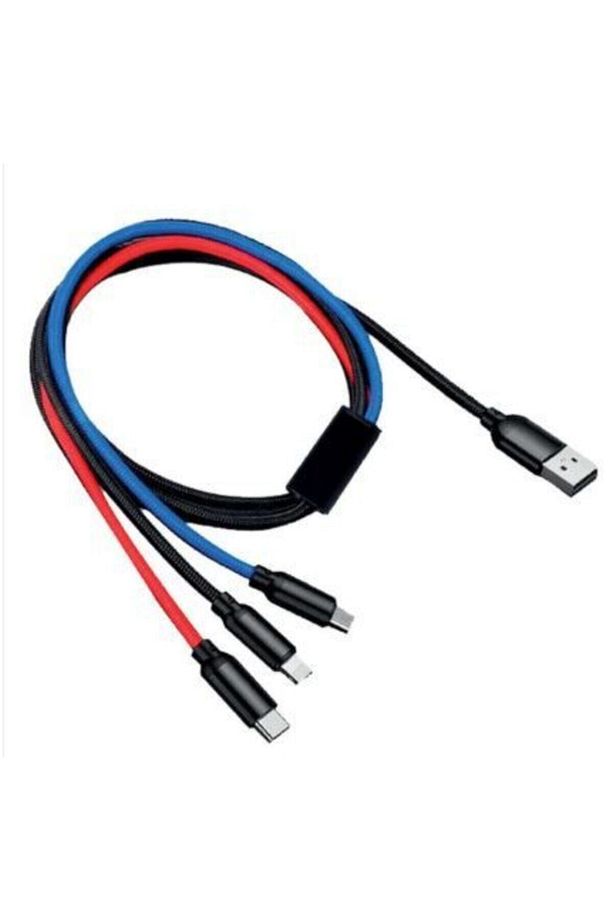 3 In 1 Telefon Şarj Kablosu Iphone Ve Type-c Micro Usb Ios - 1