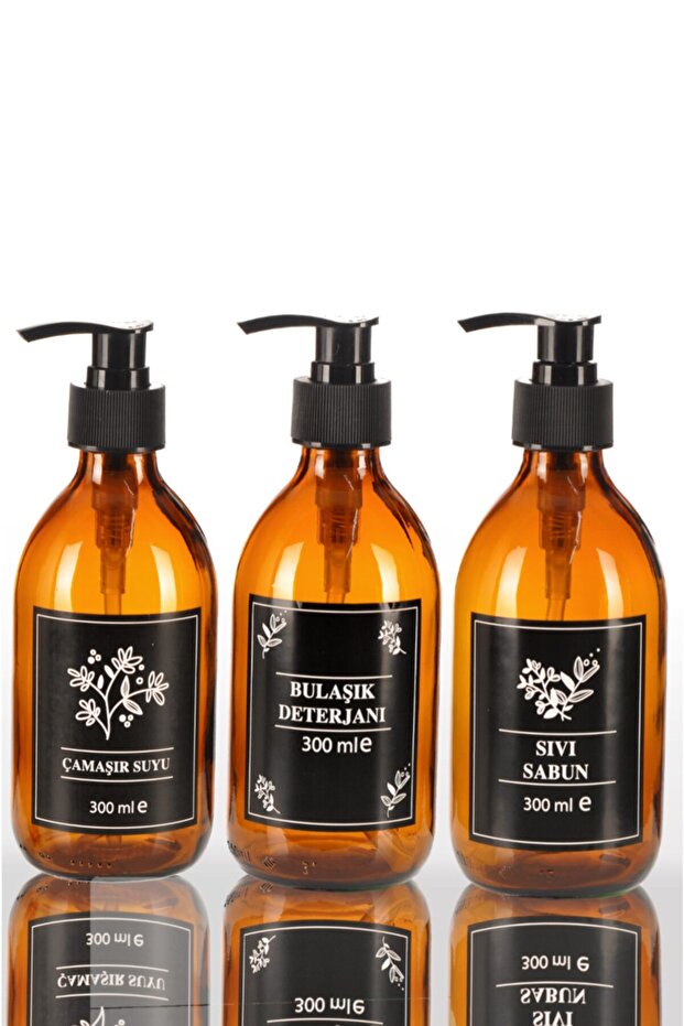 Liquid, Dishwashing and Water Set Glass Amber 300 Ml