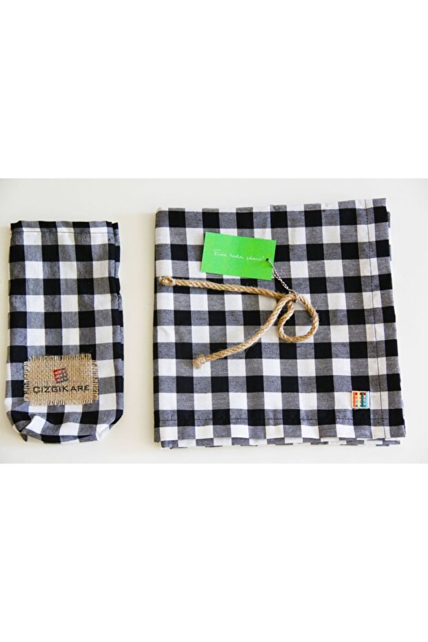 Black Checkered Tablecloth - 2