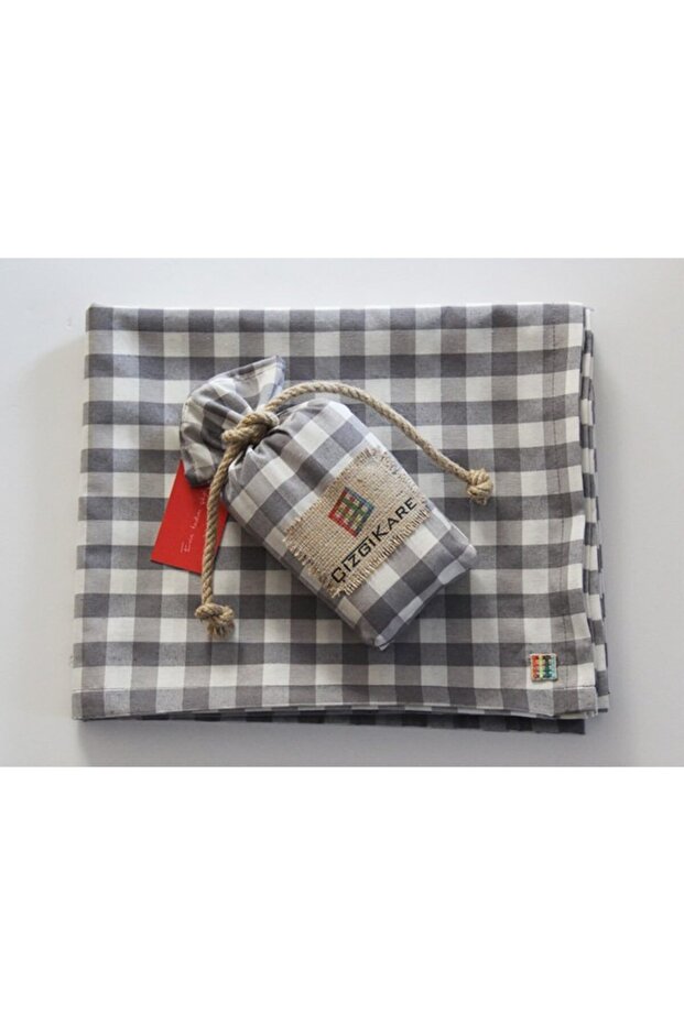 Gray Checkered Tablecloth - 3