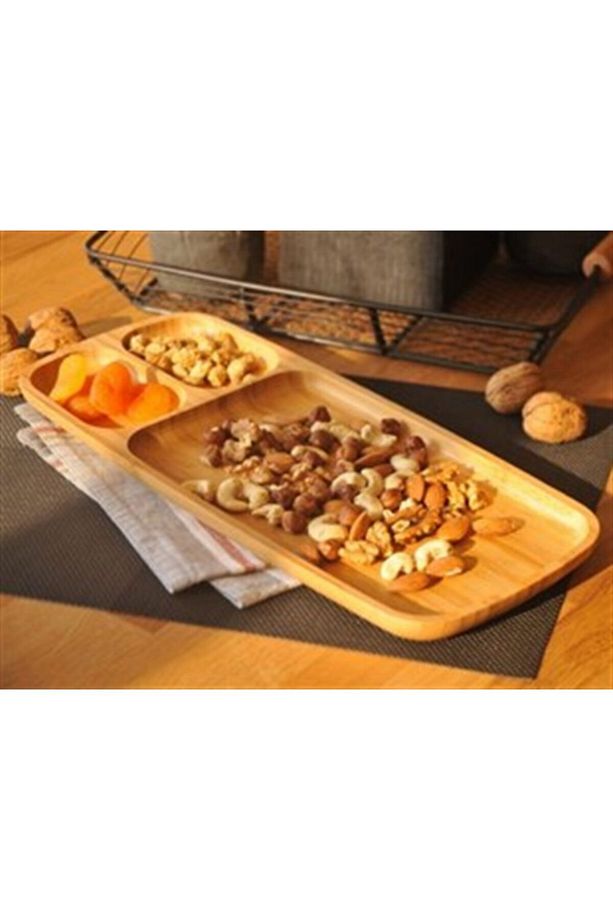 32 cm Küçük 3 Bölmeli Flia Servis Tabağı b2455 - 2
