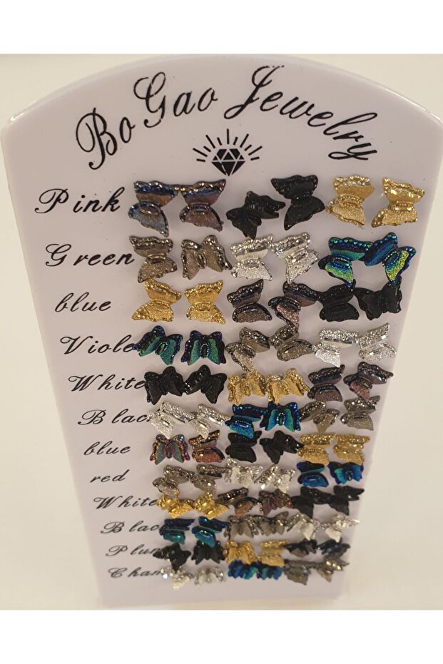 36 Pairs of Stand Butterfly Earrings
