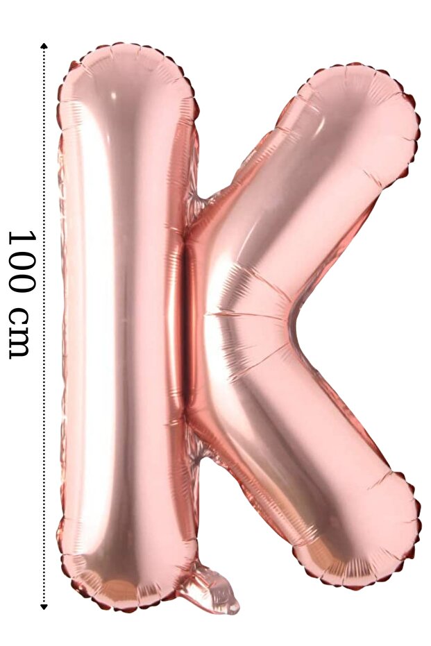 Foil Balloon Letter K Helium Balloon 100 Cm Rose Color