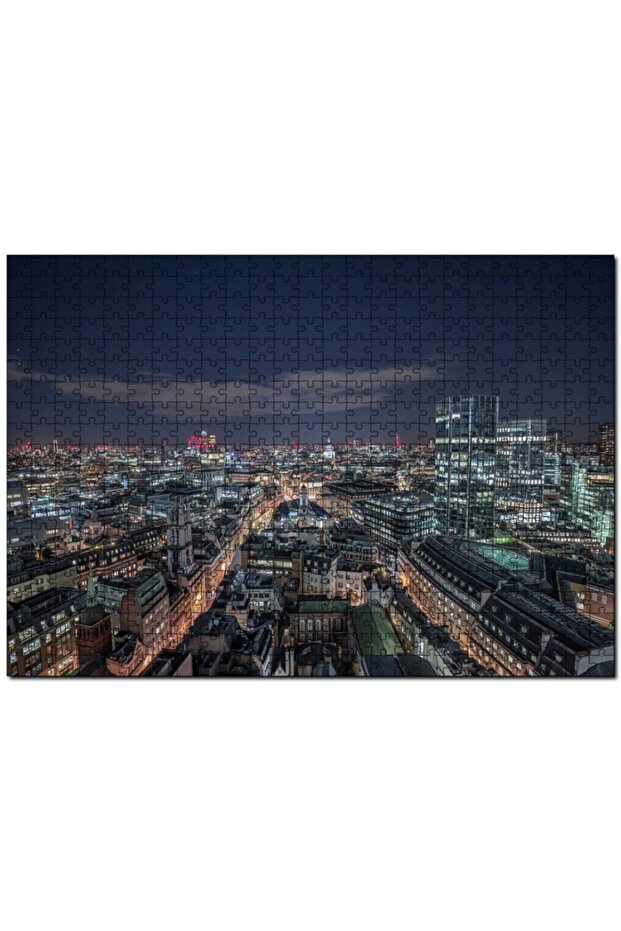 Cakasepetim Night Cityscape 500 Piece Puzzle Jigsaw Mdf (Wood)