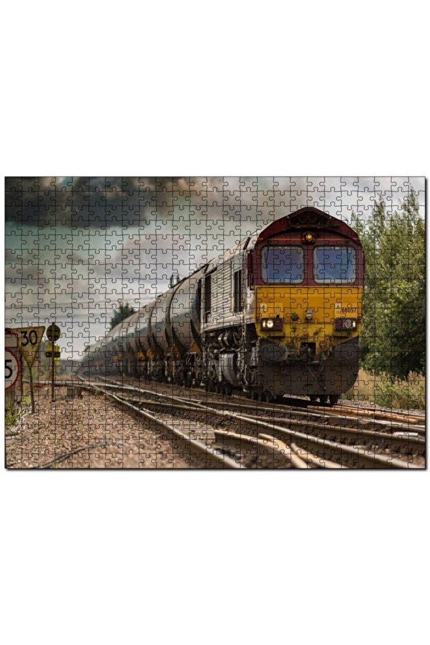 Cakasepetim Rails Train and Cloudy Skies 120 Piece Puzzle Jigsaw Mdf (Wood)
