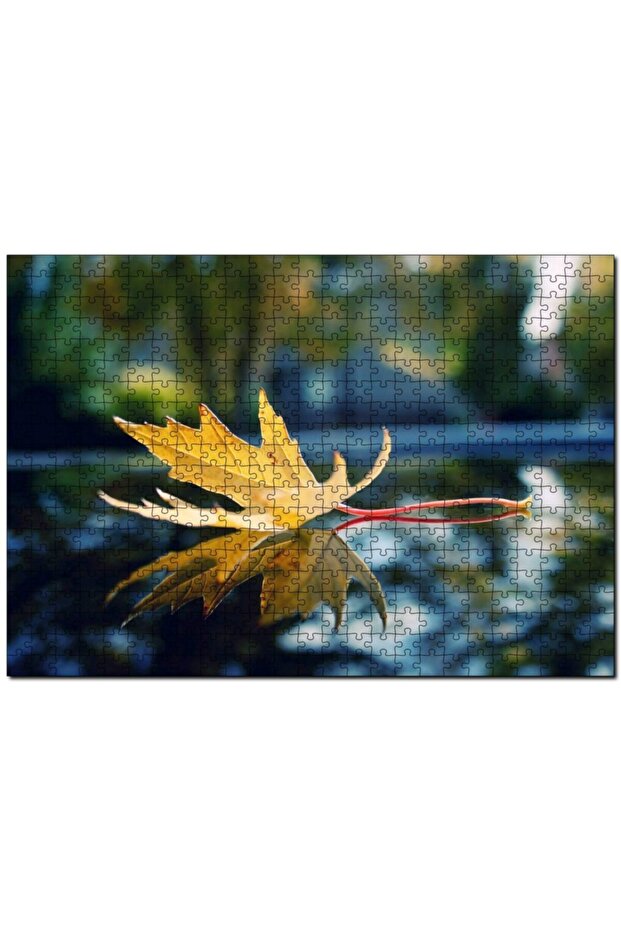 Cakasepetim Autumn Leaf Close-Up Image 500 Piece Puzzle Jigsaw Puzzle Mdf (Wood)