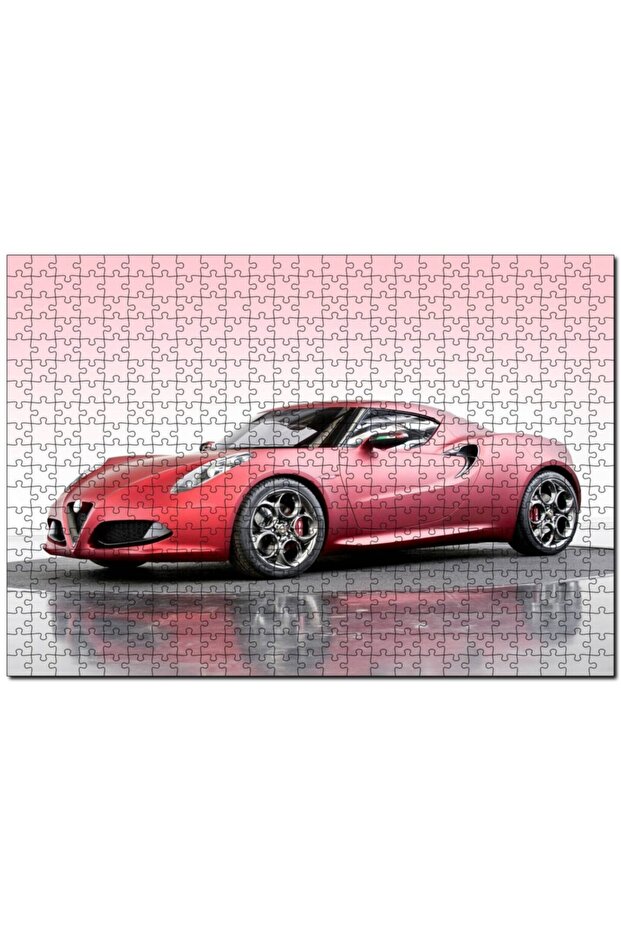 Cakasepetim Alfa Romeo 4C Concept Red Automobile Image 255 Piece Puzzle Jigsaw Mdf (Wood)
