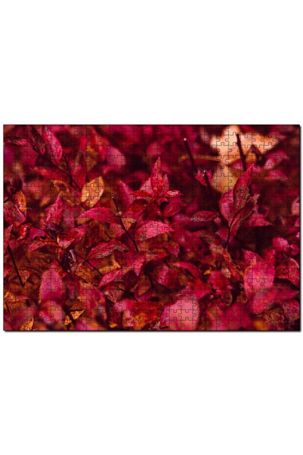 Cakasepetim Red Autumn Leaves 500 Piece Puzzle Jigsaw Mdf (Wood)