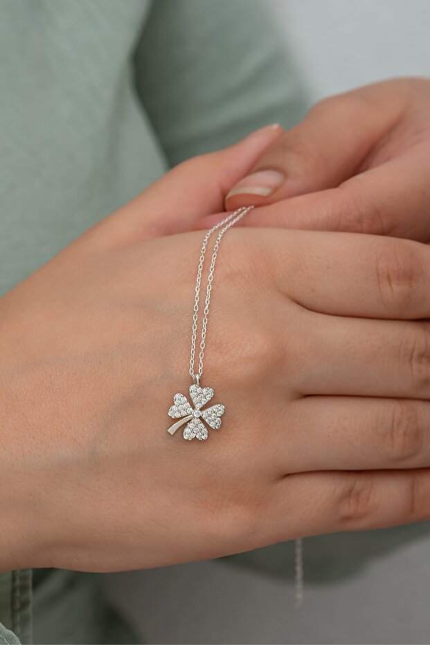 Yonca Model Gümüş Kolyesi - 4