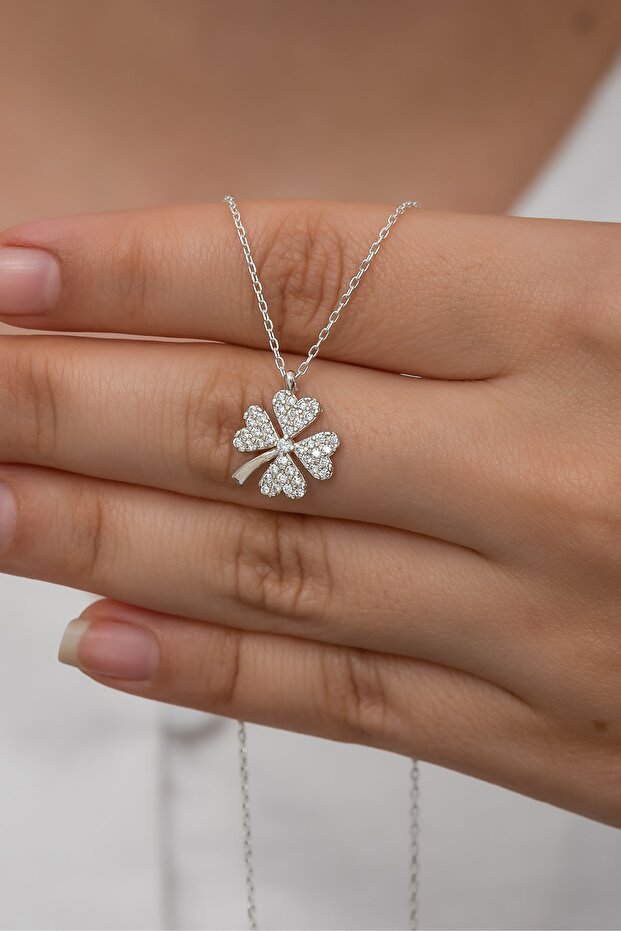 Yonca Model Gümüş Kolyesi - 6