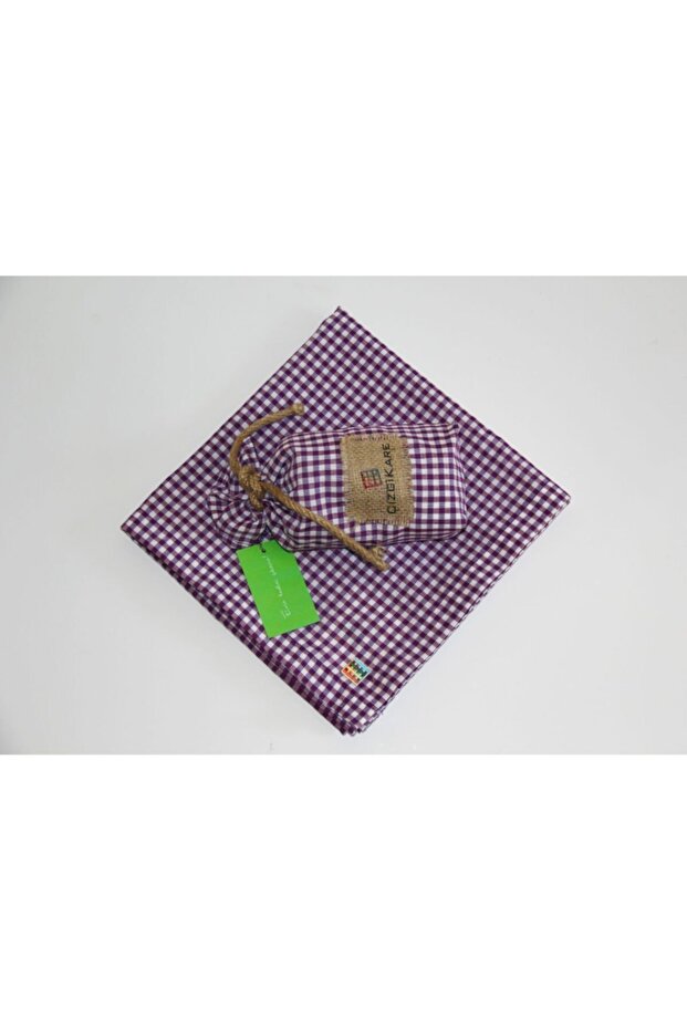 مفرش طاولة أرجواني من القماش القطني - 3