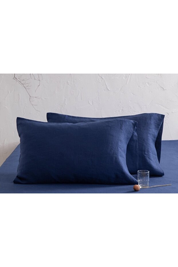 High Quality Cotton Pillowcase Set Navy Blue 100% Cotton (50x70)