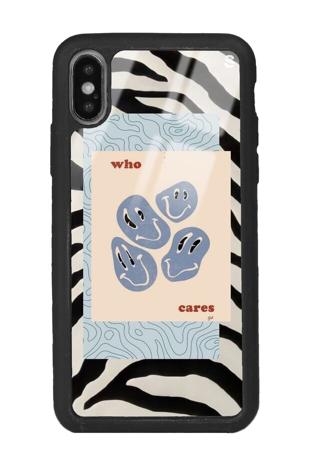 حافظة هاتف لامعة بتصميم Zebra Emoji لهاتف Iphone X - Xs