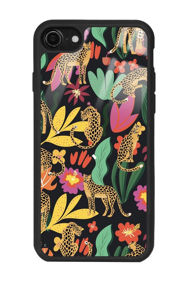 iPhone 7 - 8 Glossy Phone Case with Floral Cats Design