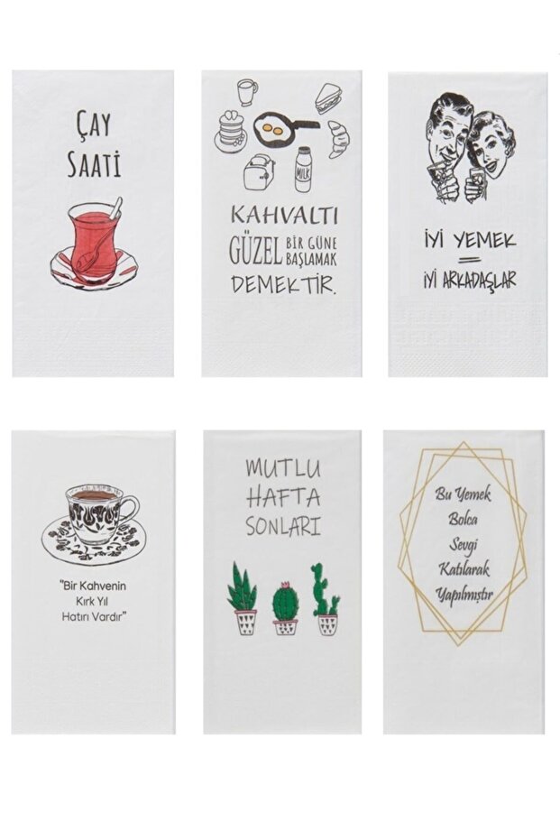 Baskılı Peçete 6 Model ( 144 Adet ) - 1