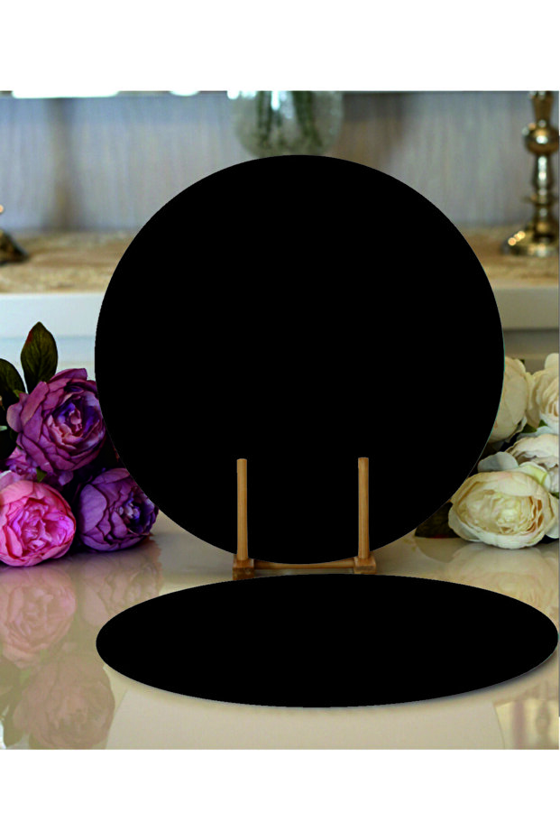 Wooden Charger Sheet 6 Pieces 3 Mm Black MDF 25 Cm Diameter Round Under-Service Charger