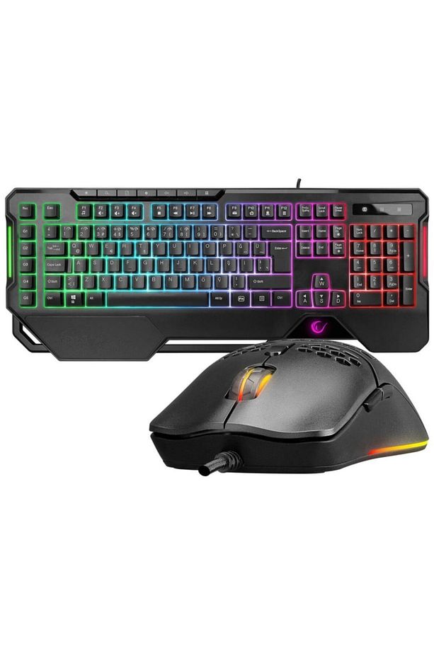 Km-r96 Elemental Rgb Aydınlatmalı Oyuncu Multimedia Klavye Ve 7200 Dpi Mouse Gaming Set - 1