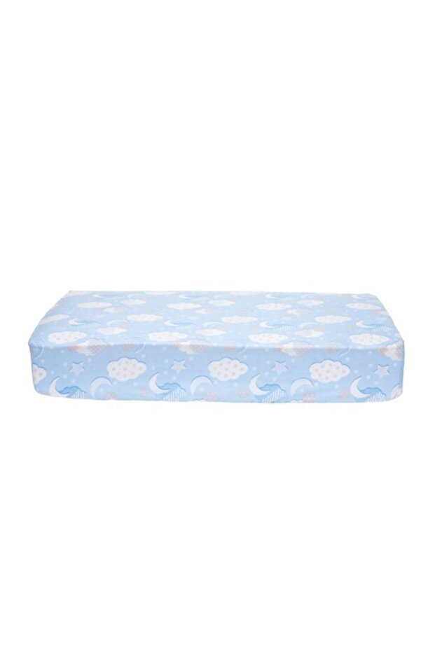 Single Elastic Fitted Bed Sheet Cloud Pattern 90x200 Cm - 1