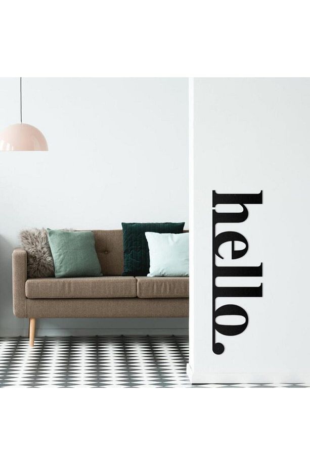 Hello Ahşap Duvar Yazısı - Duvar Dekoru (50*20 CM) - 1