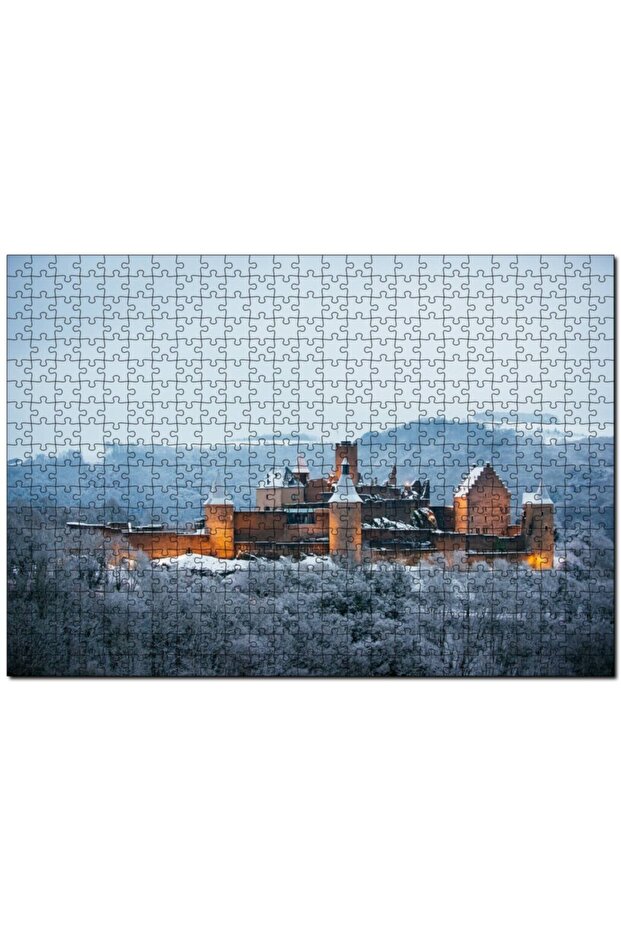 Luxembourg Bourscheid Castle And Snowy Heights 255 Piece Puzzle Jigsaw Puzzle Mdf (wood)