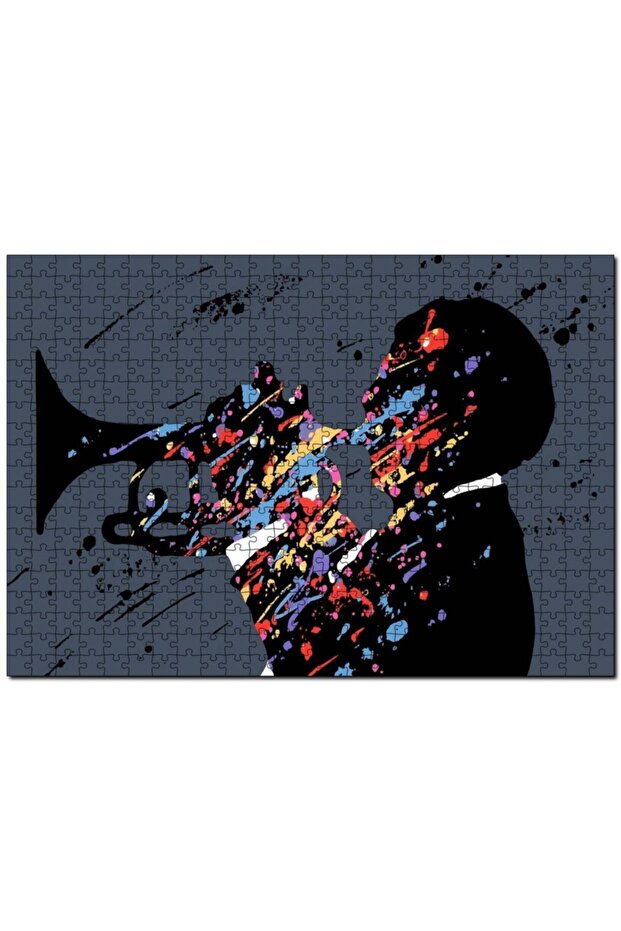 Cakasepetim Jazz Trumpeter Colorful Mosaic 120 Piece Puzzle Jigsaw Mdf (Wood)