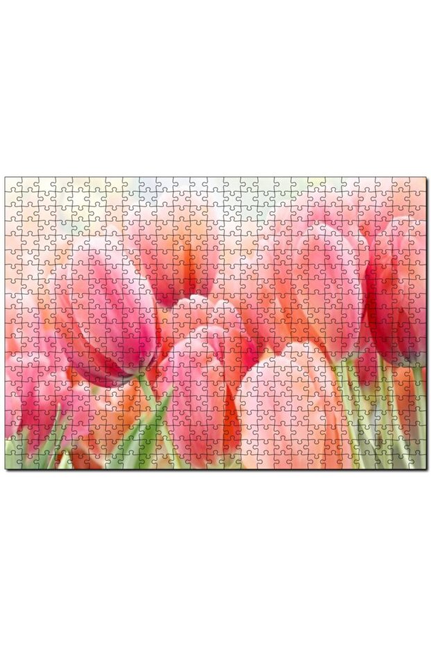 Pink Tulips Visual 255 Piece Puzzle Jigsaw Puzzle Mdf (wood)