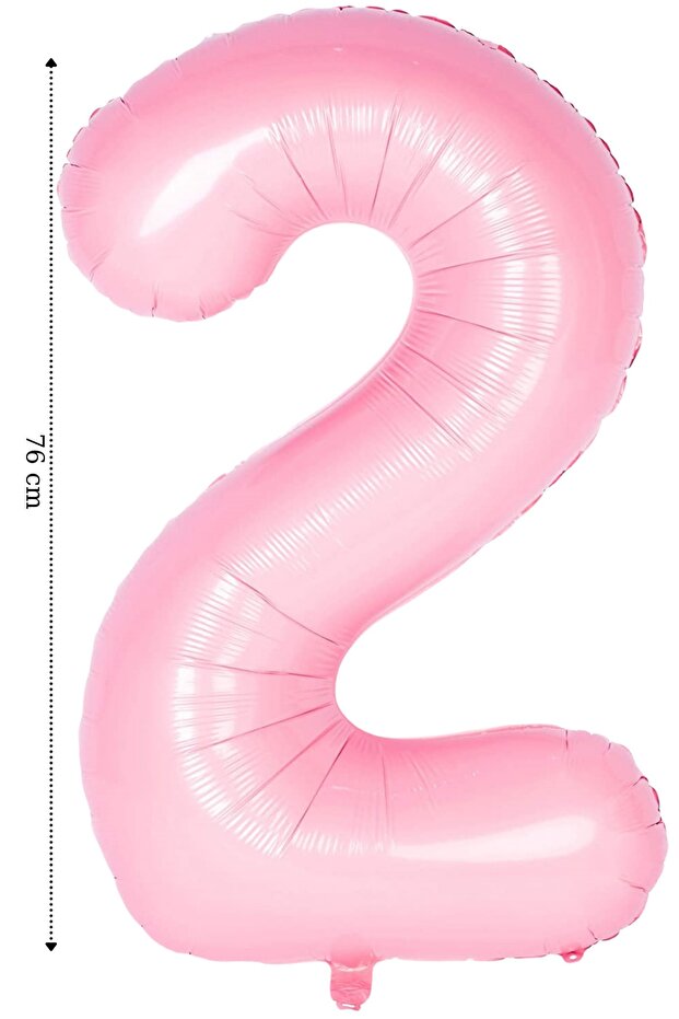 Foil Balloon Number 2 Helium Balloon 76 Cm Pink Color
