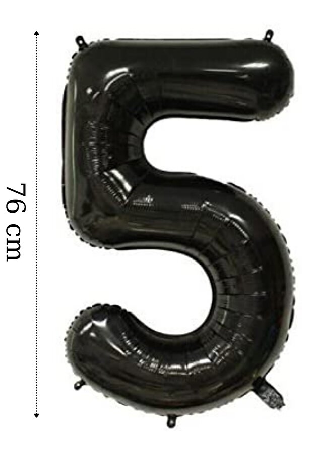 Foil Balloon Number 5 Helium Balloon 76 Cm Black Color