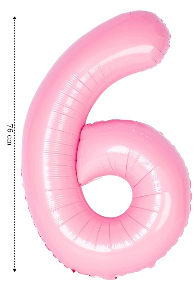 Foil Balloon Number 6 Helium Balloon 76 Cm Pink Color