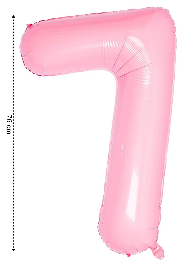 Foil Balloon Number 7 Helium Balloon 76 Cm Pink Color