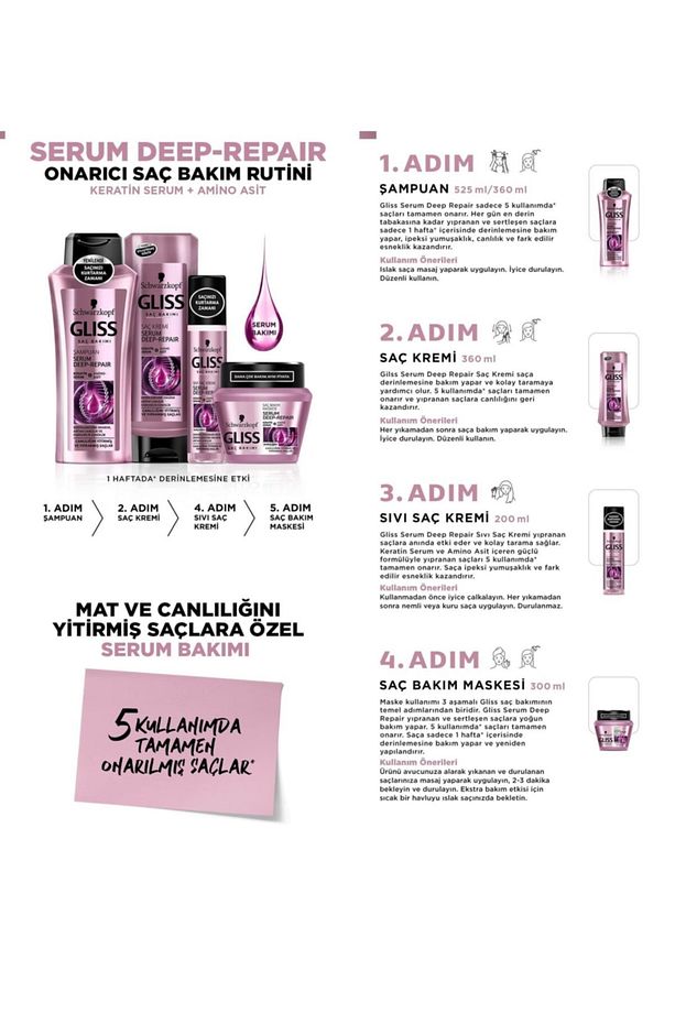 Serum Deep Repair Onarıcı Şampuan 360 Ml 3'lü - 3